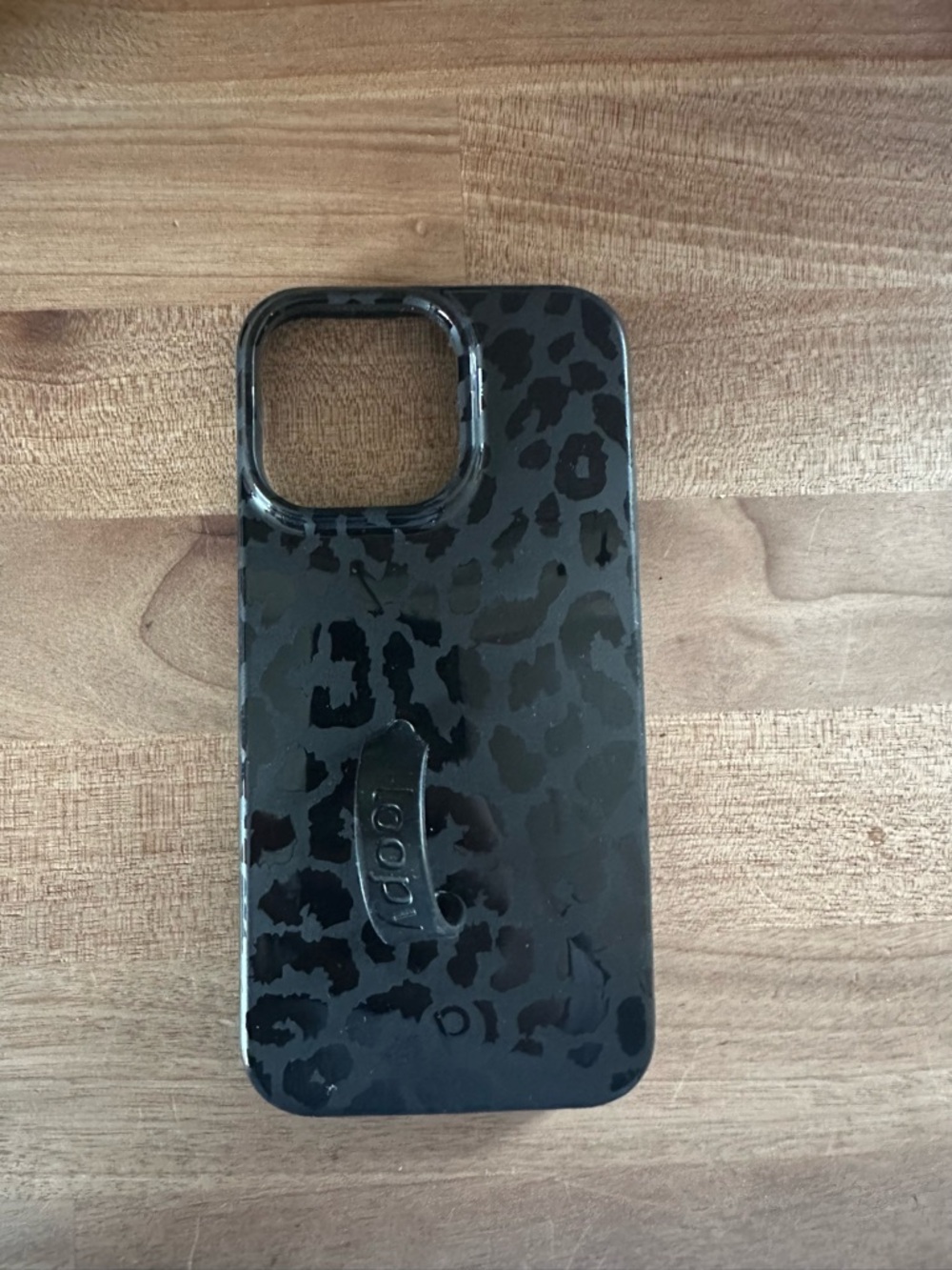 iPhone 14 Pro Max Black Leopard Loopy Phone Case